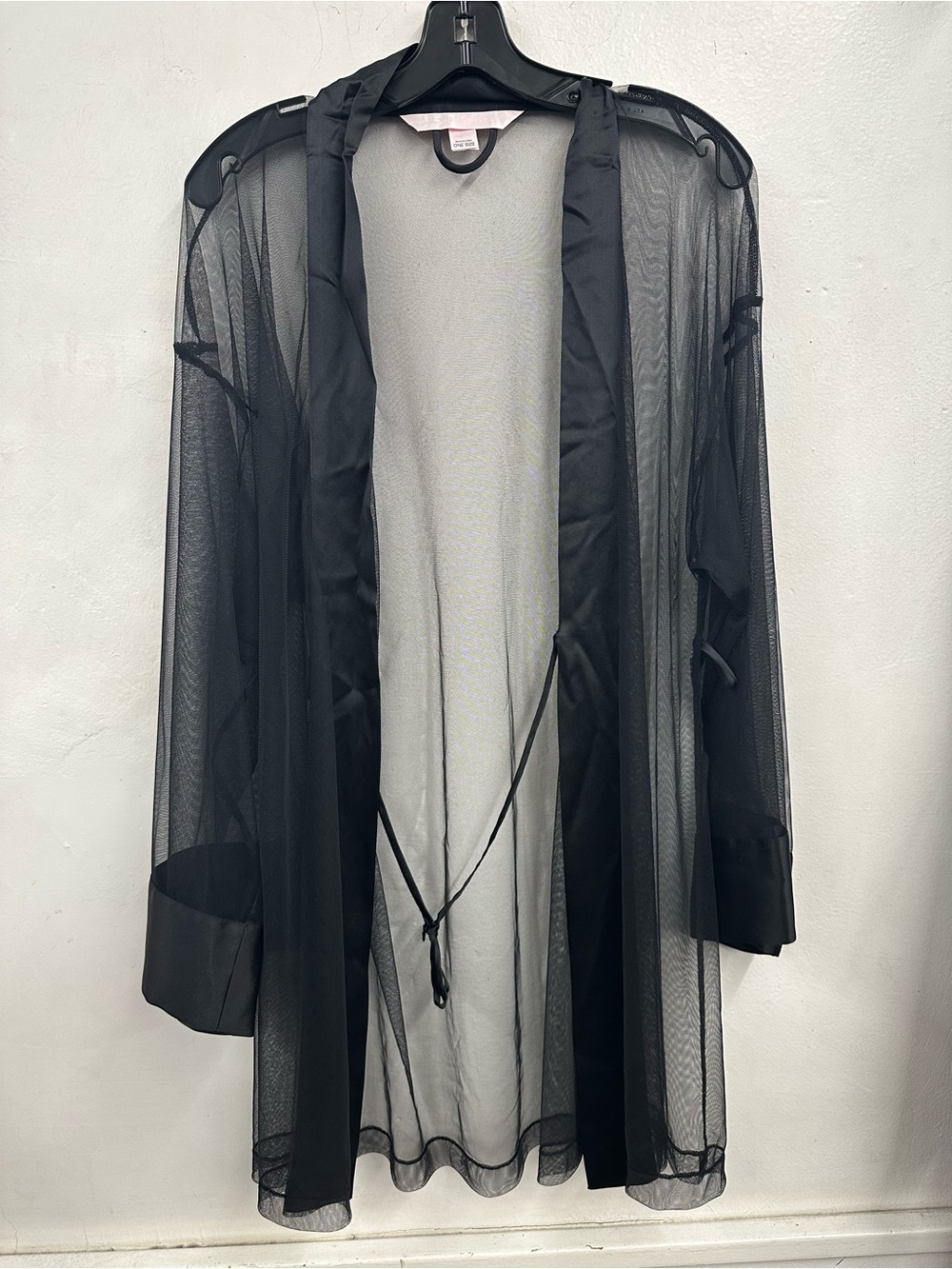 Victoria secret Sheer Black Mesh Robe Satin Trim - Women Intimates & Sleepwear
